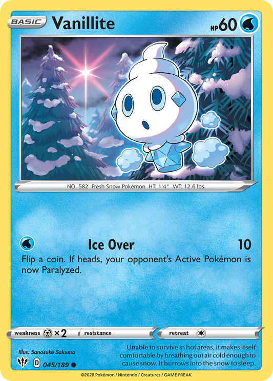 Vanillite 45/189 Common | Darkness Ablaze | Pokemon Card