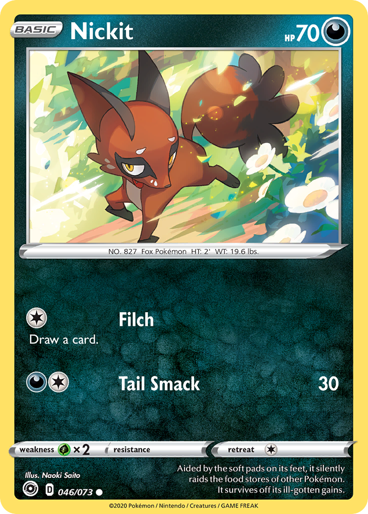 Nickit 46/73 Common | Champion's Path | Pokemon Card