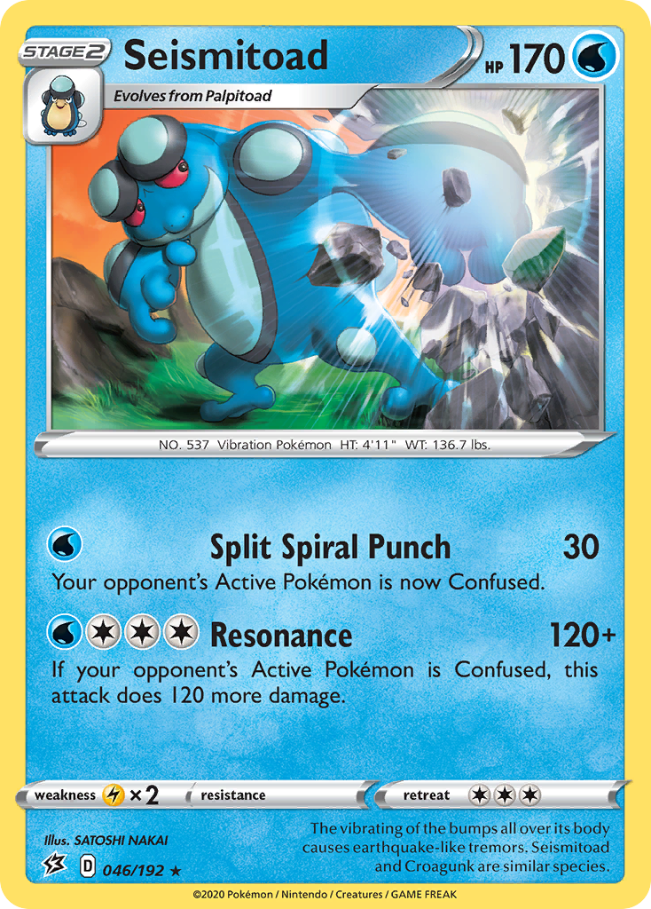 Seismitoad 46/192 Rare | Rebel Clash | Pokemon Card