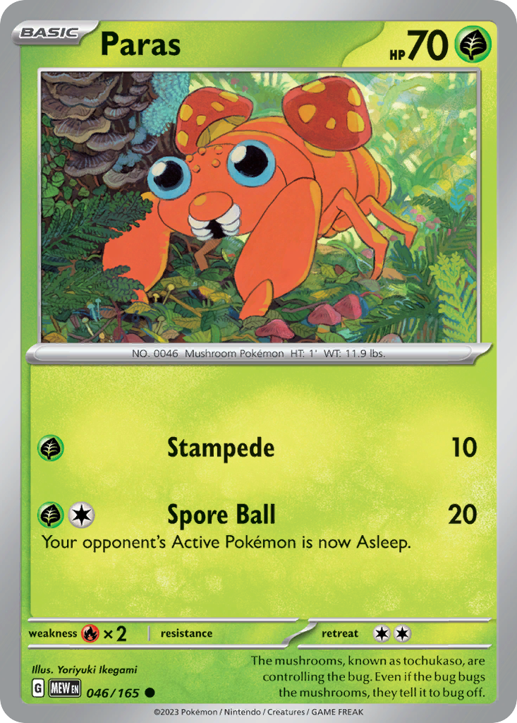 Paras 46/165 Common | 151 | Pokemon Card