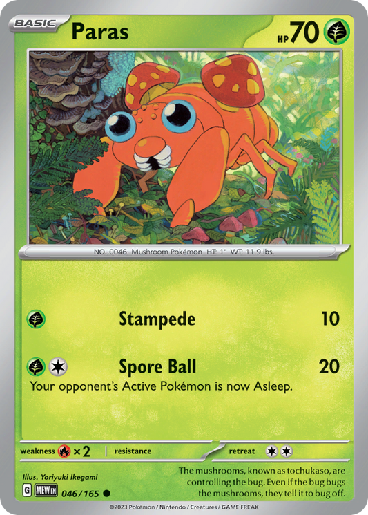 Paras 46/165 Common | 151 | Pokemon Card