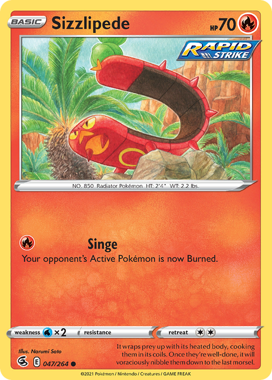 Sizzlipede 47/264 Common | Fusion Strike | Pokemon Card