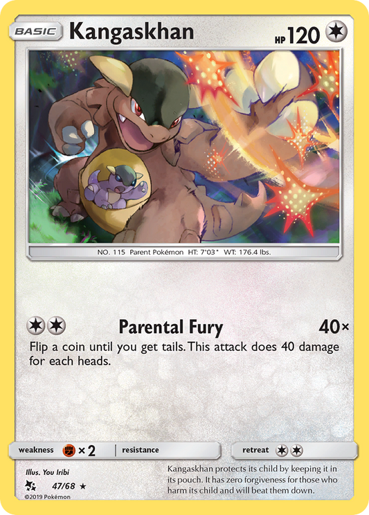 Kangaskhan 47/68 Rare | Hidden Fates | Pokemon Card