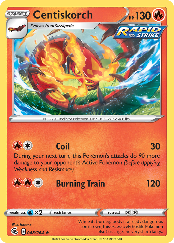 Centiskorch 48/264 Rare | Fusion Strike | Pokemon Card