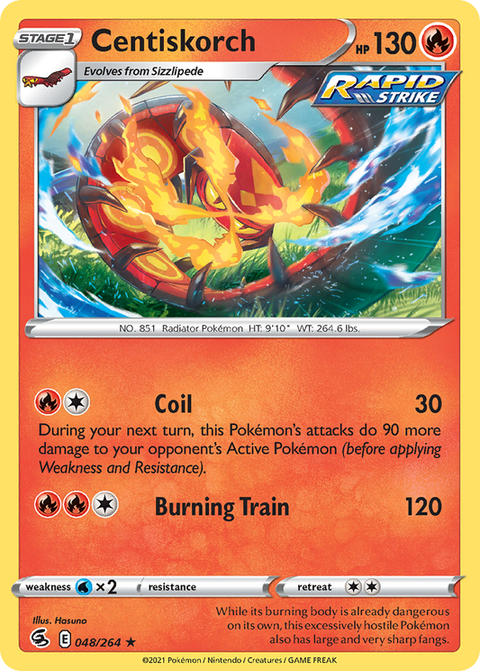 Centiskorch 48/264 Rare | Fusion Strike | Pokemon Card