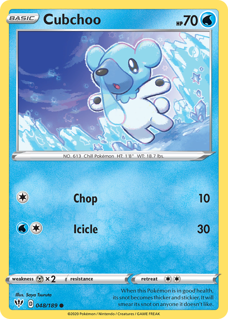 Cubchoo 48/189 Common | Darkness Ablaze | Pokemon Card