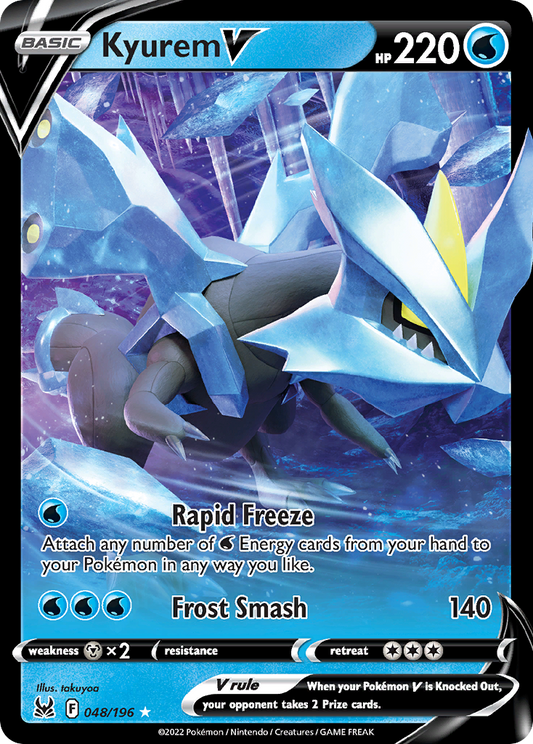 Kyurem V 48/196 Rare Holo V | Lost Origin | Pokemon Card