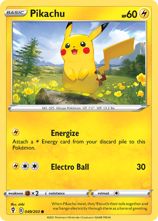 Pikachu 49/203 Common | Evolving Skies | Pokemon Card