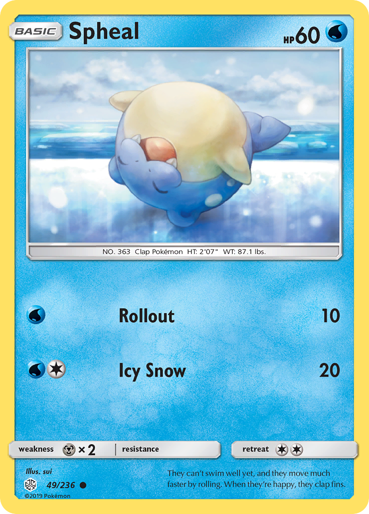 Spheal 49/236 Common | Cosmic Eclipse | Pokemon Card