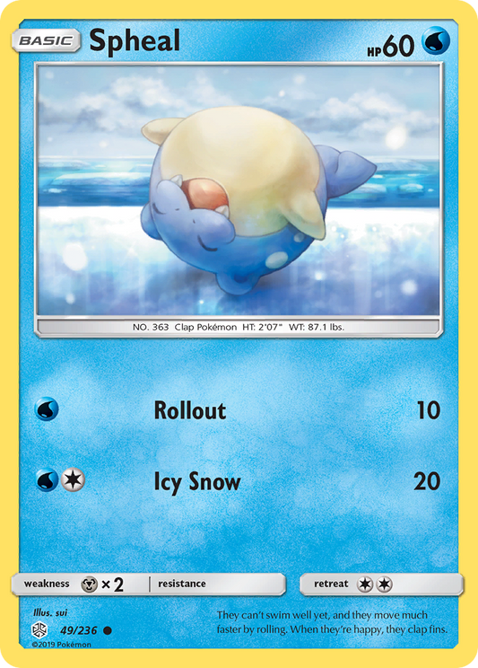 Spheal 49/236 Common | Cosmic Eclipse | Pokemon Card