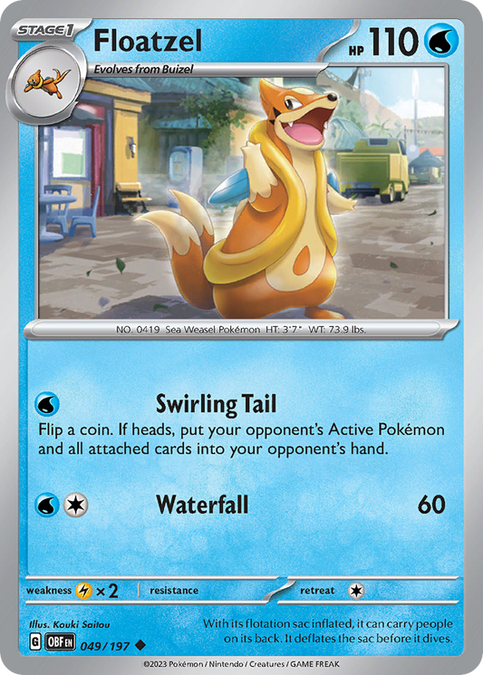 Floatzel 49/197 Uncommon | Obsidian Flames | Pokemon Card