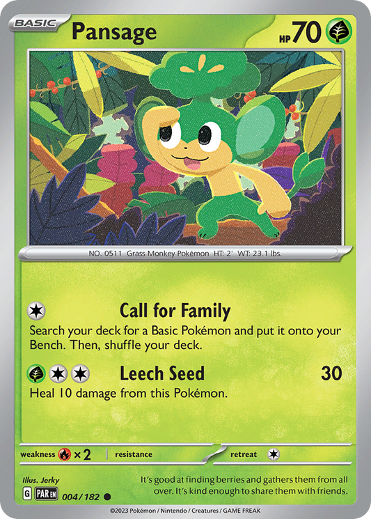 Pansage 4/182 Common | Paradox Rift | Pokemon Card