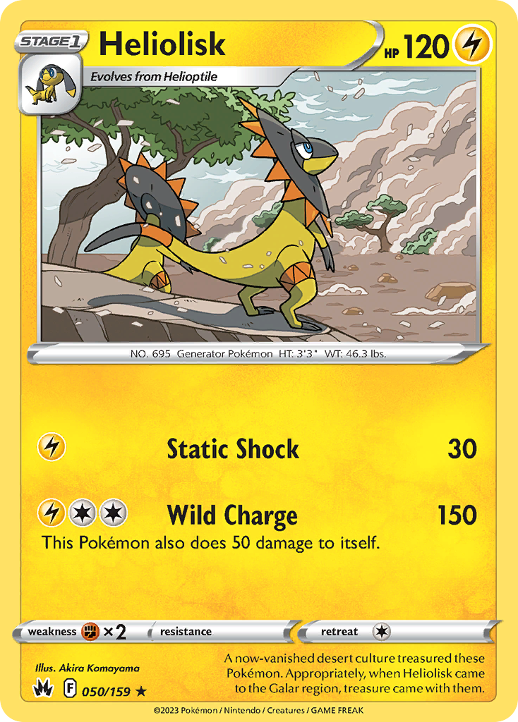 Heliolisk 50/159 Rare | Crown Zenith | Pokemon Card