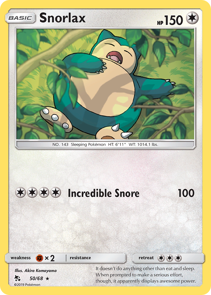 Snorlax 50/68 Rare | Hidden Fates | Pokemon Card