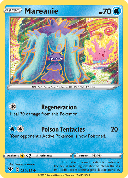 Mareanie 51/189 Common | Darkness Ablaze | Pokemon Card