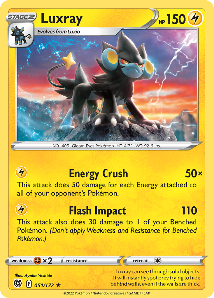 Luxray 51/172 Rare | Brilliant Stars | Pokemon Card