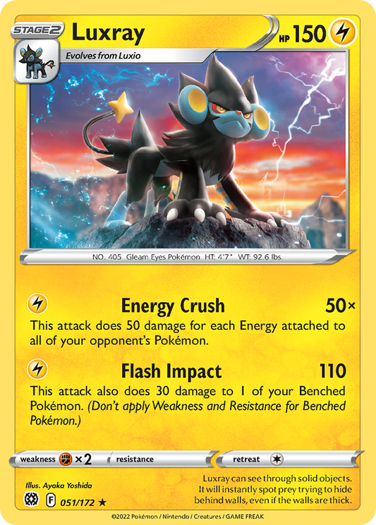 Luxray 51/172 Rare | Brilliant Stars | Pokemon Card