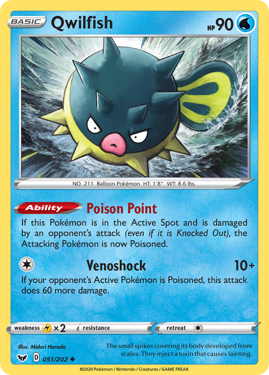 Qwilfish 51/202 Uncommon | Sword & Shield | Pokemon Card