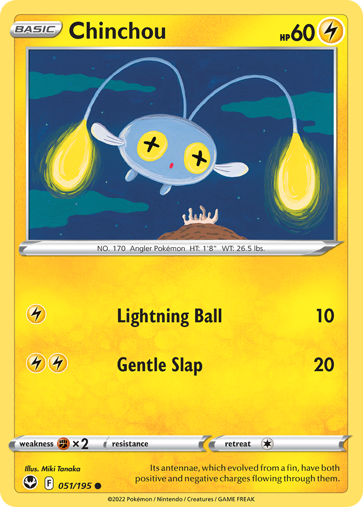 Chinchou 51/195 Common | Silver Tempest | Pokemon Card