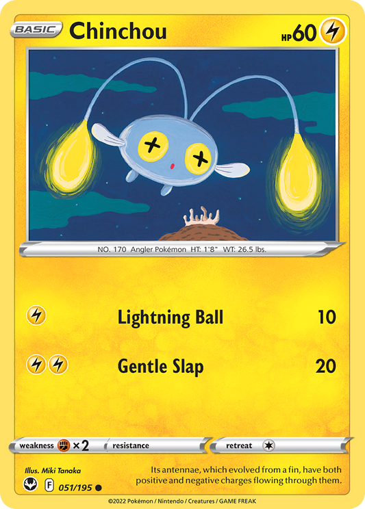 Chinchou 51/195 Common | Silver Tempest | Pokemon Card