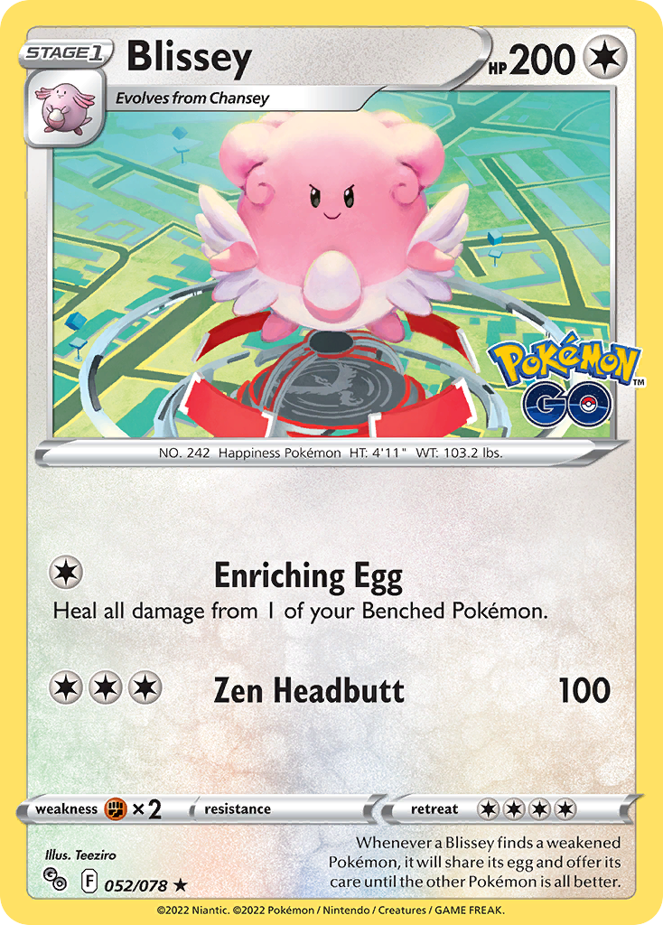 Blissey 52/78 Rare Holo | Pokémon GO | Pokemon Card