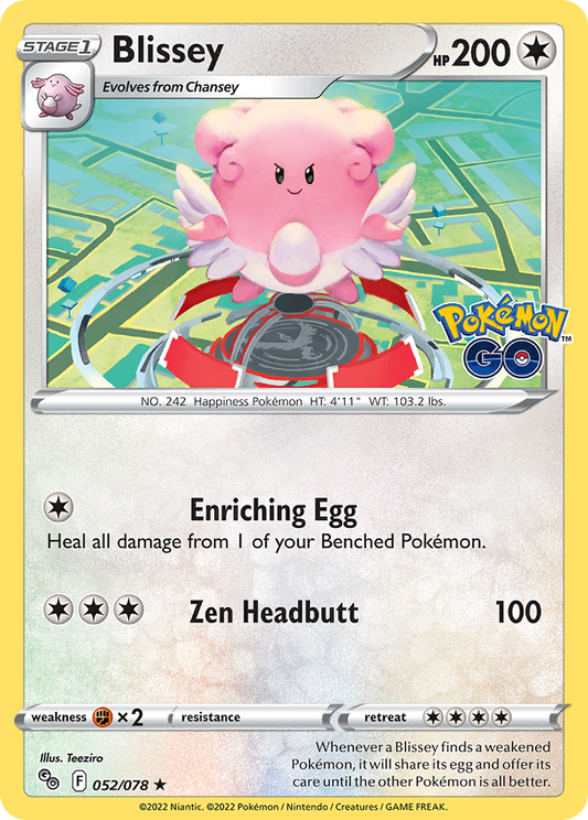 Blissey 52/78 Rare Holo | Pokémon GO | Pokemon Card