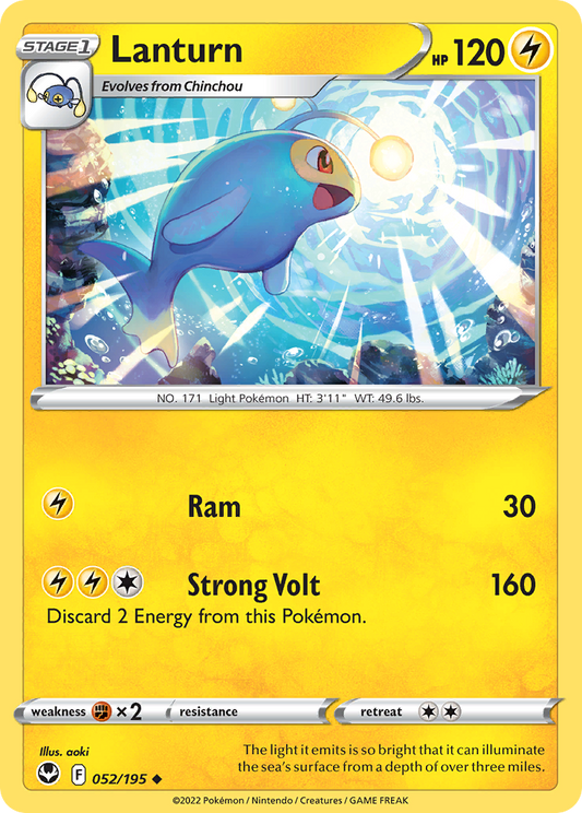 Lanturn 52/195 Uncommon | Silver Tempest | Pokemon Card