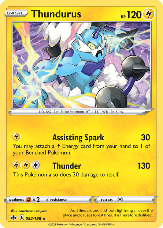 Thundurus 52/198 Rare | Chilling Reign | Pokemon Card