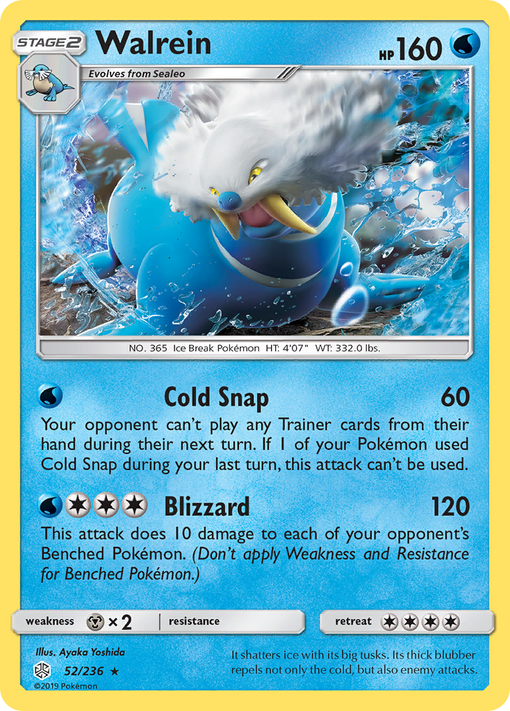 Walrein 52/236 Rare | Cosmic Eclipse | Pokemon Card