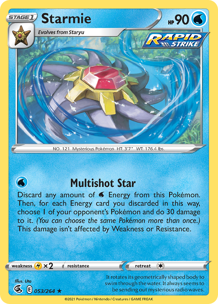 Starmie 53/264 Rare Holo | Fusion Strike | Pokemon Card