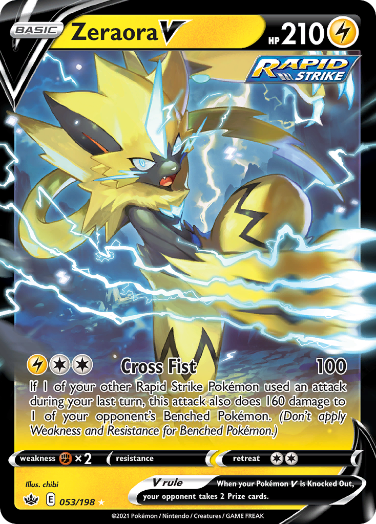 Zeraora V 53/198 Rare Holo V | Chilling Reign | Pokemon Card