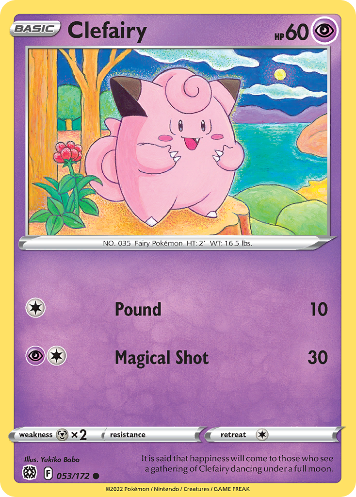 Clefairy 53/172 Common | Brilliant Stars | Pokemon Card