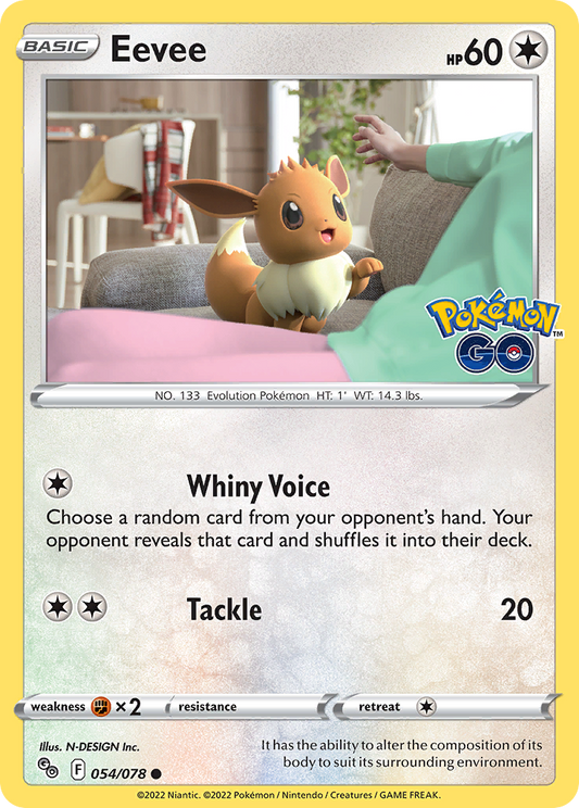 Eevee 54/78 Common | Pokémon GO | Pokemon Card