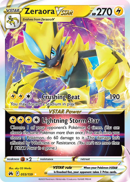 Zeraora VSTAR 55/159 Rare Holo VSTAR | Crown Zenith | Pokemon Card