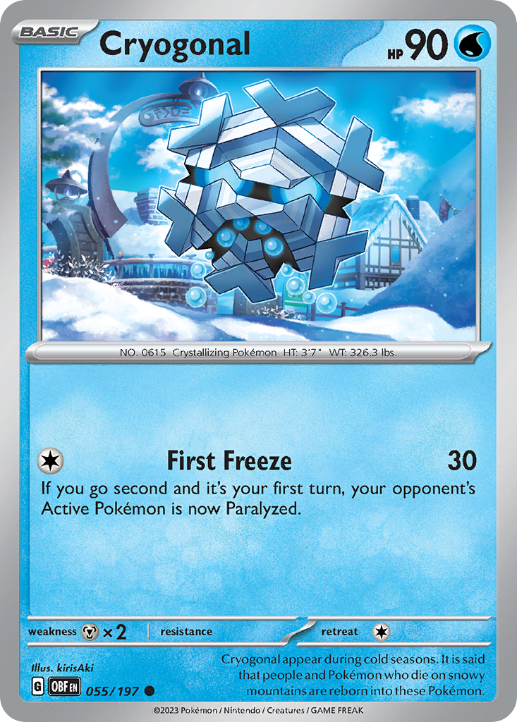 Cryogonal 55/197 Common | Obsidian Flames | Pokemon Card