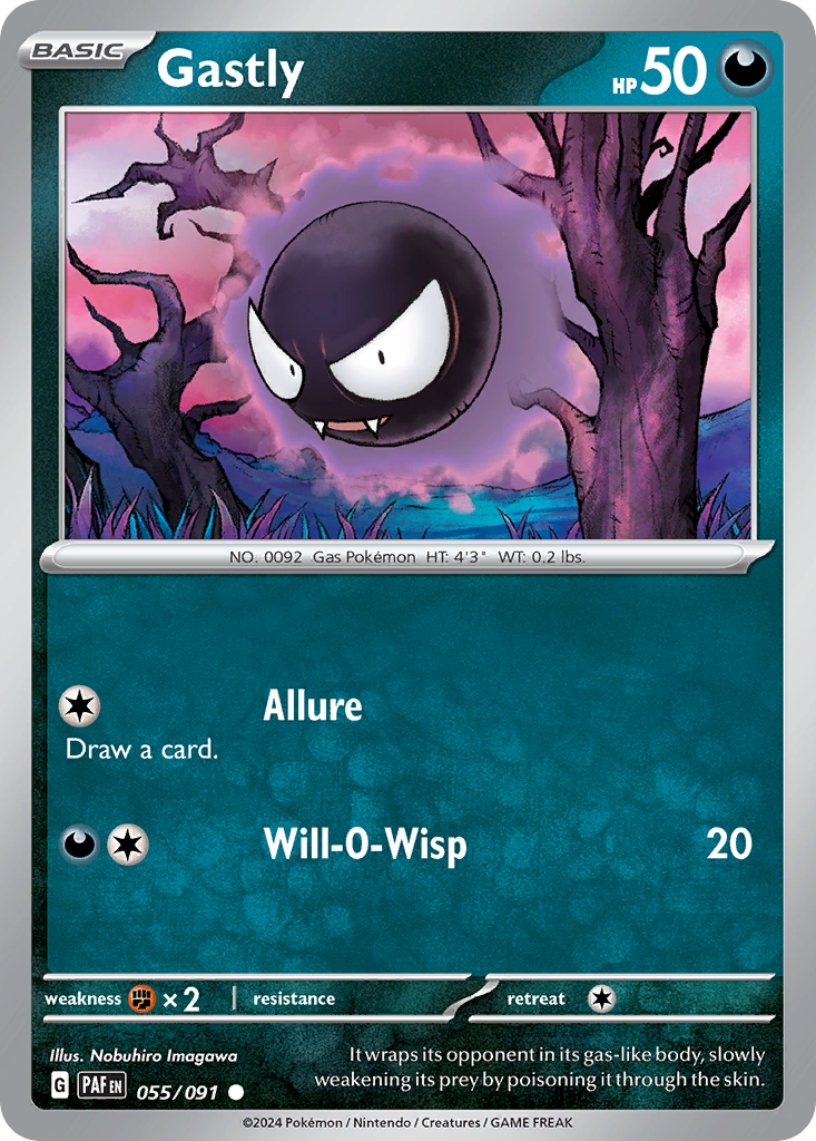 Gastly 55/91 Common | Paldean Fates | Pokemon Card