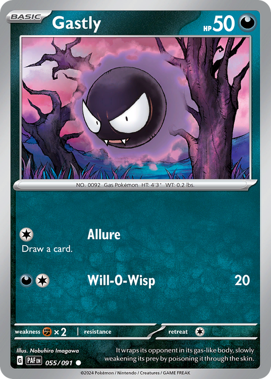 Gastly 55/91 Common | Paldean Fates | Pokemon Card