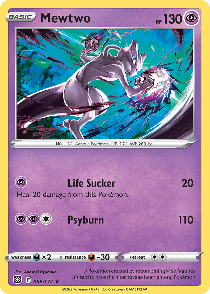 Mewtwo 56/172 Rare | Brilliant Stars | Pokemon Card