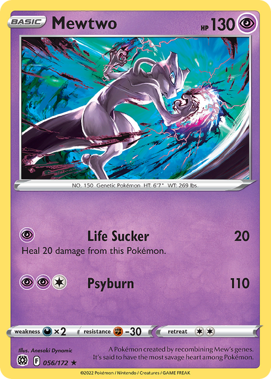 Mewtwo 56/172 Rare | Brilliant Stars | Pokemon Card