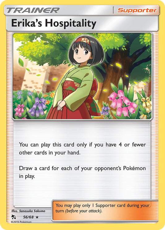 Erika's Hospitality 56/68 Rare | Hidden Fates | Pokemon Card