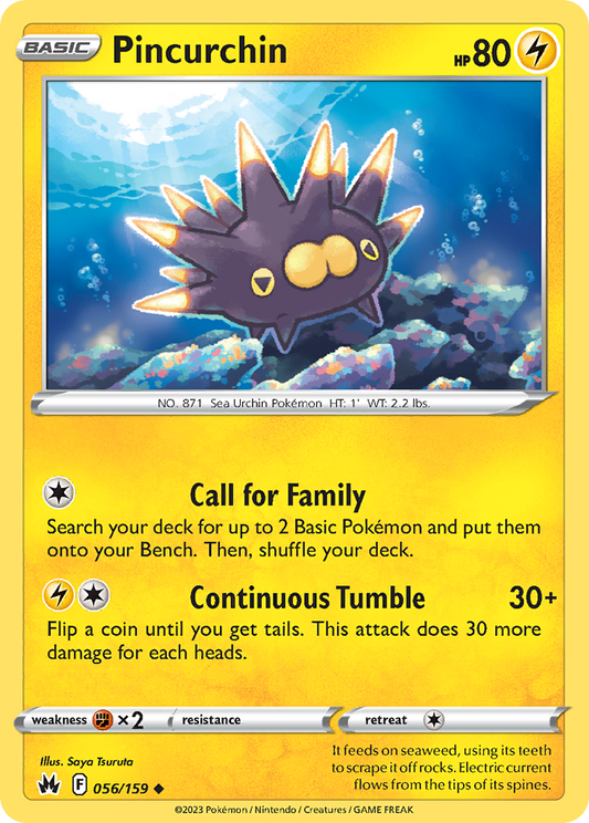 Pincurchin 56/159 Uncommon | Crown Zenith | Pokemon Card