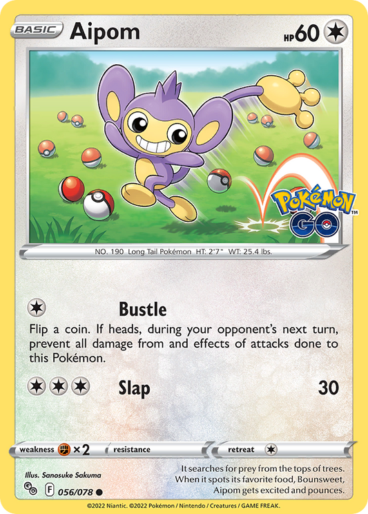 Aipom 56/78 Common | Pokémon GO | Pokemon Card