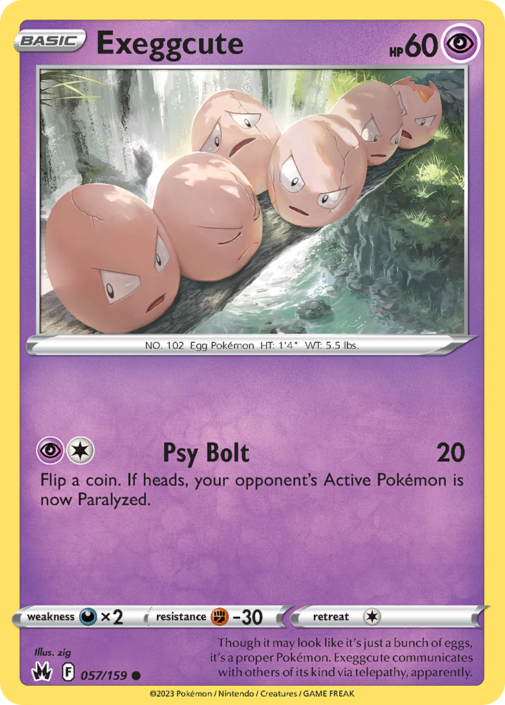 Exeggcute 57/159 Common | Crown Zenith | Pokemon Card