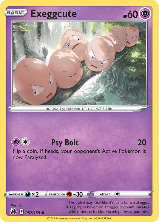 Exeggcute 57/159 Common | Crown Zenith | Pokemon Card