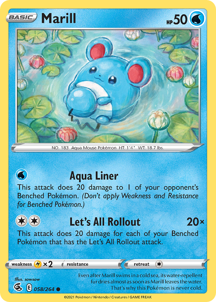 Marill 58/264 Common | Fusion Strike | Pokemon Card