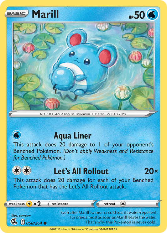 Marill 58/264 Common | Fusion Strike | Pokemon Card