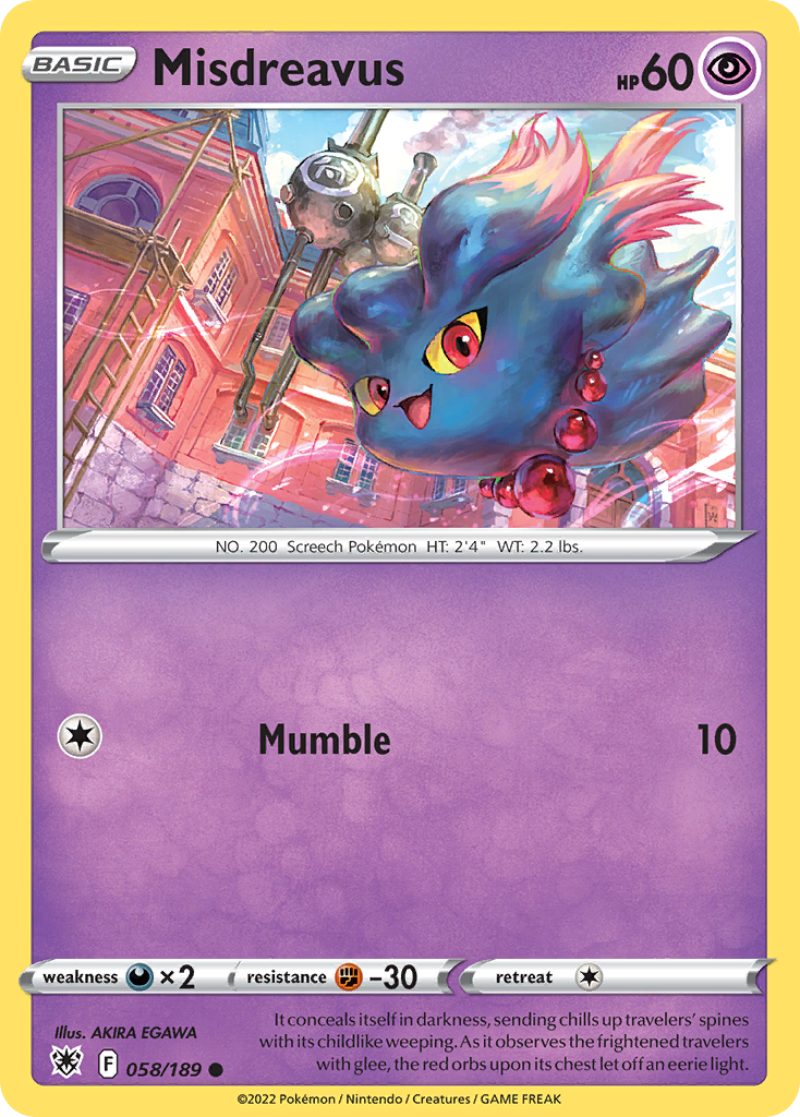 Misdreavus 58/189 Common | Astral Radiance | Pokemon Card