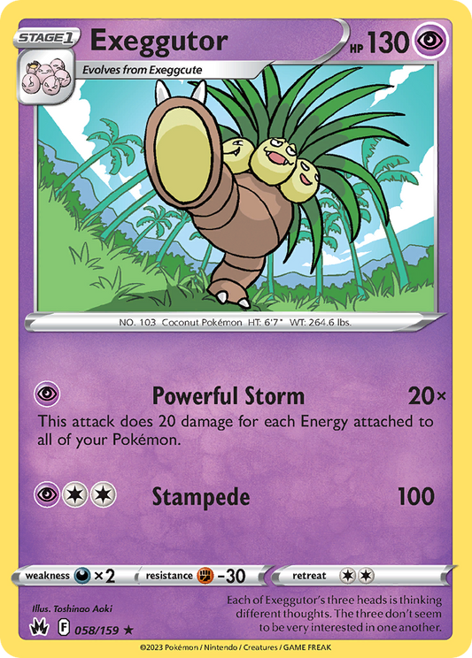 Exeggutor 58/159 Rare | Crown Zenith | Pokemon Card