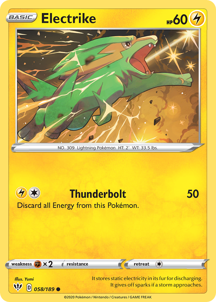 Electrike 58/189 Common | Darkness Ablaze | Pokemon Card