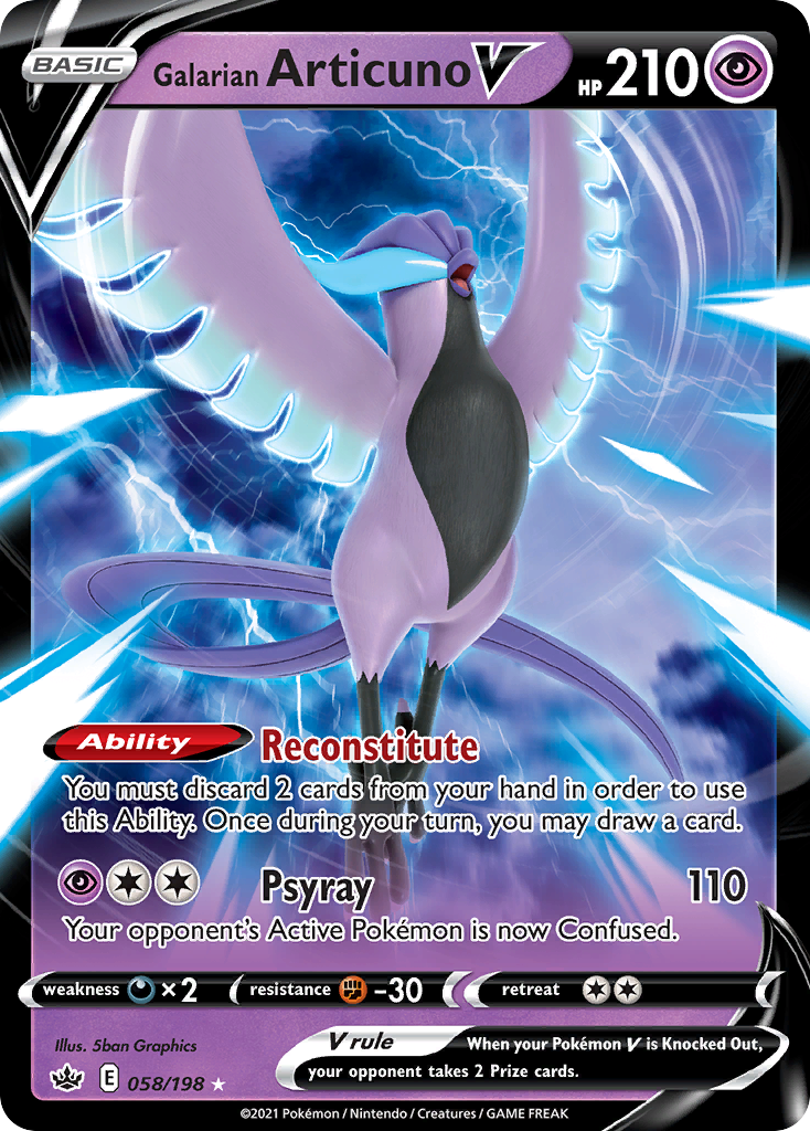 Galarian Articuno V 58/198 Rare Holo V | Chilling Reign | Pokemon Card